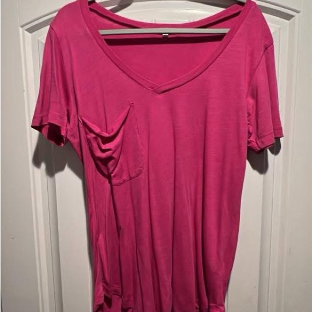 Z Supply Fuchsia V-Neck Tee